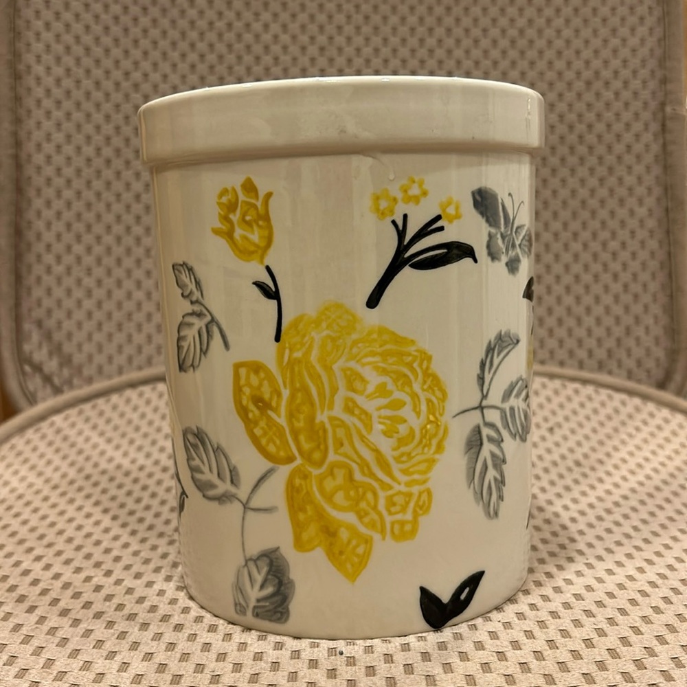 From Blue Harbor Collection Ceramic Blue Harbor Utensils Holder Planter  Marked